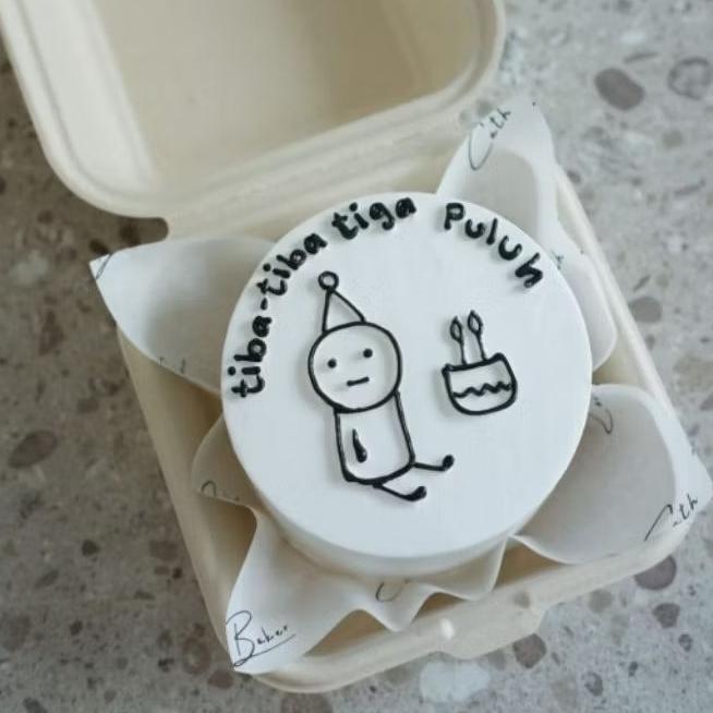 Bento Cake Stickman Korean Cake Fresh Cream Cake Kue Ulang Tahun