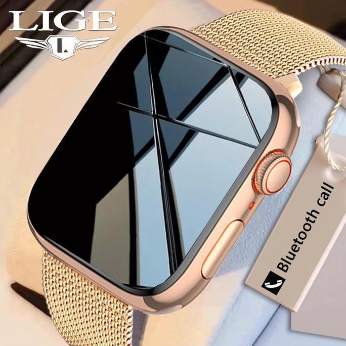 LIGE Jam Tangan Pintar Pria wanita Layar Sentuh Penuh Jam Tangan Olahraga Tahan Air Pelacak Kebugara