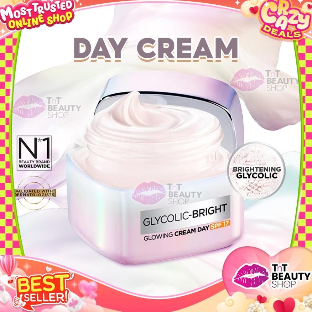 LOreal Paris Glycolic Brht Glowing Day Cream SPF17 15ml 50ml Krim Siang Glyco Loreal TnT Beauty Shop