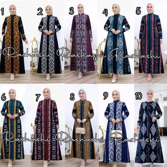 AMEENA Gamis lebaran 2026 tenun troso syari Modern terbaru motif etnik lengan panjang cantik resleti