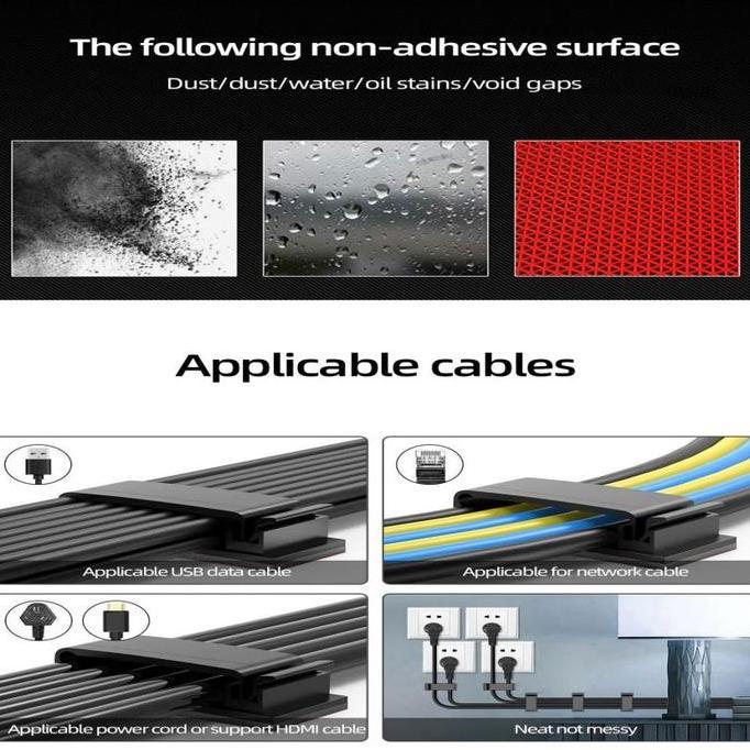 Bisaaja- 10 Pcs Klip Kabel Tempel / Penjepit Kabel Dinding / Klip Kabel Dinding