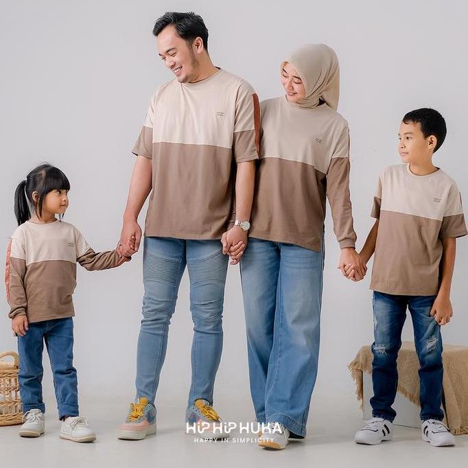 HipHipHuka - Baju Couple Keluarga Family Set Pakaian Keluarga Polos Kombinasi Simfoni Series kaos  c