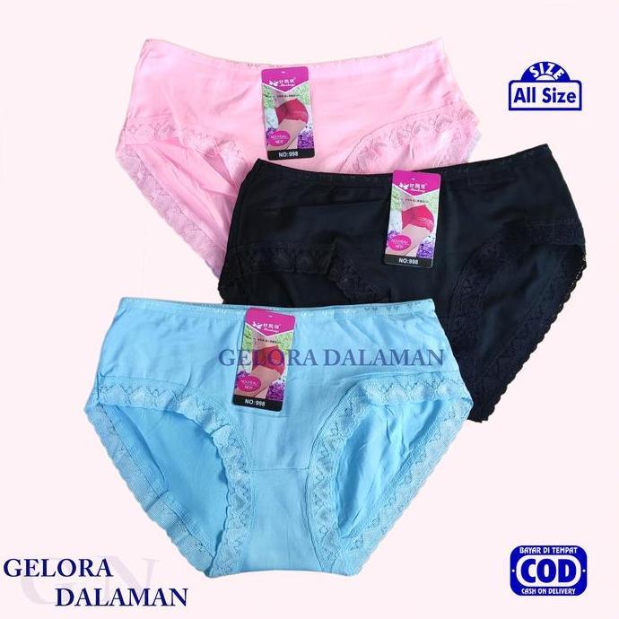 3 Pcs Cd Perempuan Celana Dalam Wanita Model Renda Sempak