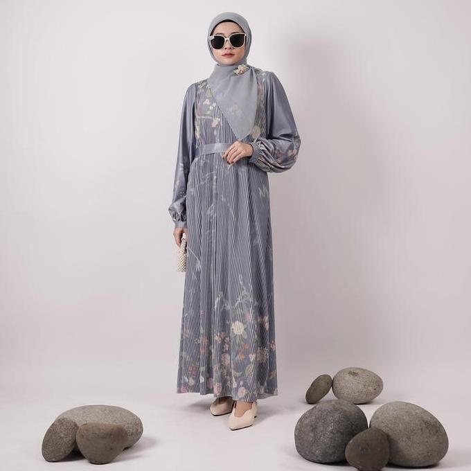 Flovia Store - Ashimah Series - Gamis Printing Wanita Premium