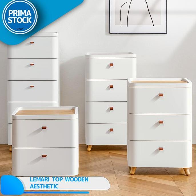LEMARI DRAWER LACI + KAKI RAK KABINET STORAGE BAJU PLASTIK 2 3 4 SUSUN