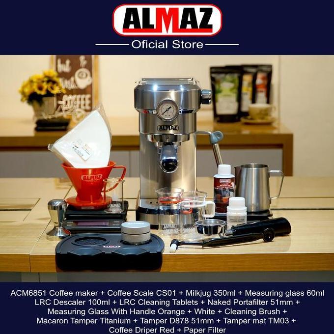 Murah Almaz Paket Mesin Kopi Almaz Acm6851 Aksesoris Mesin Kopi Manual Dan Kelengkapannya