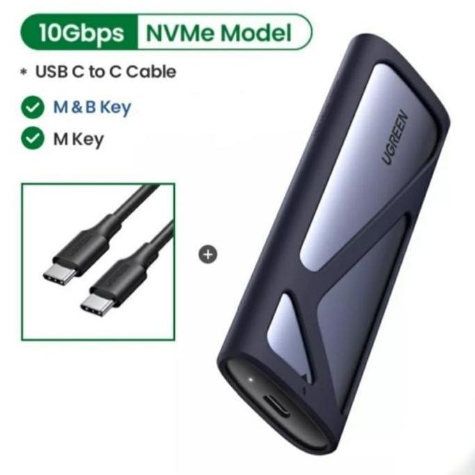 Ugreen SSD Enclosure Case M.2 Nvme M-key SSD with Type-c Cable 10Gbps
