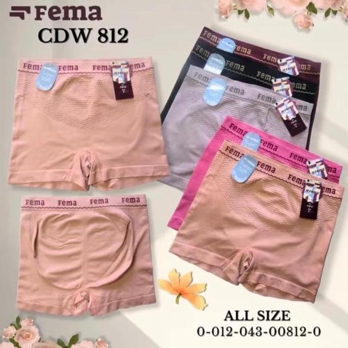 3, 6, 12Pcs Fema 812 CD Celana Dalam Boxer Semi Korset Rajut Wanita  Pendek Cewek Dewasa Nyaman