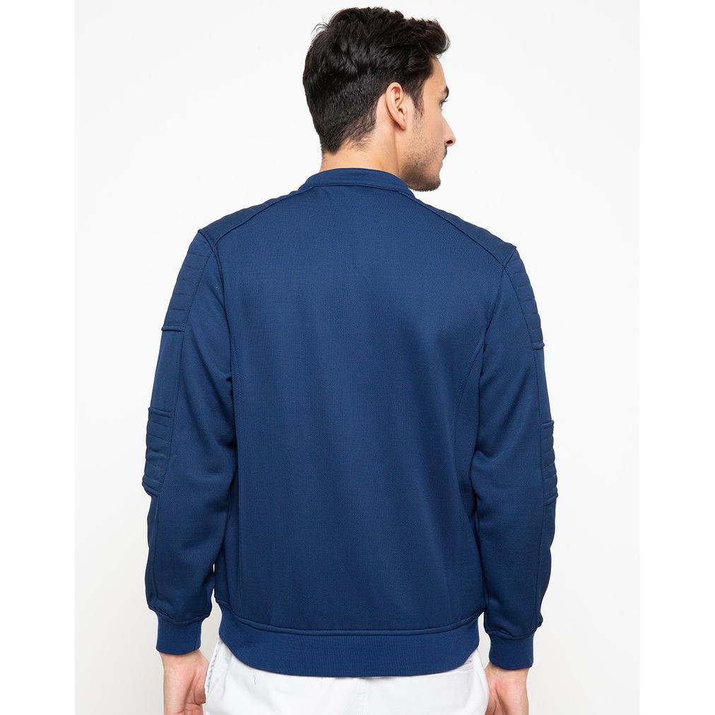 recommended d&f cvc jaket pria bomber cut & sewn - navy
