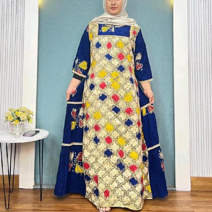 Sedres Rani Gamis Wanita Rayon Batik Premium Busui Friendly Model Kekinian Remaja Muslim Dewasa Kond
