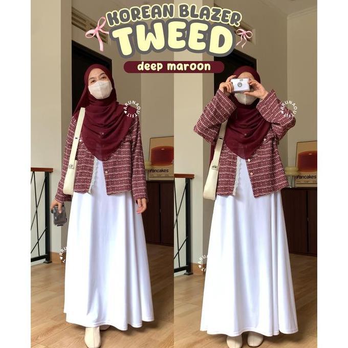 Ginfinik- Korean Blazer Tweed || Set Blazer Tweed By Arunaoutfit