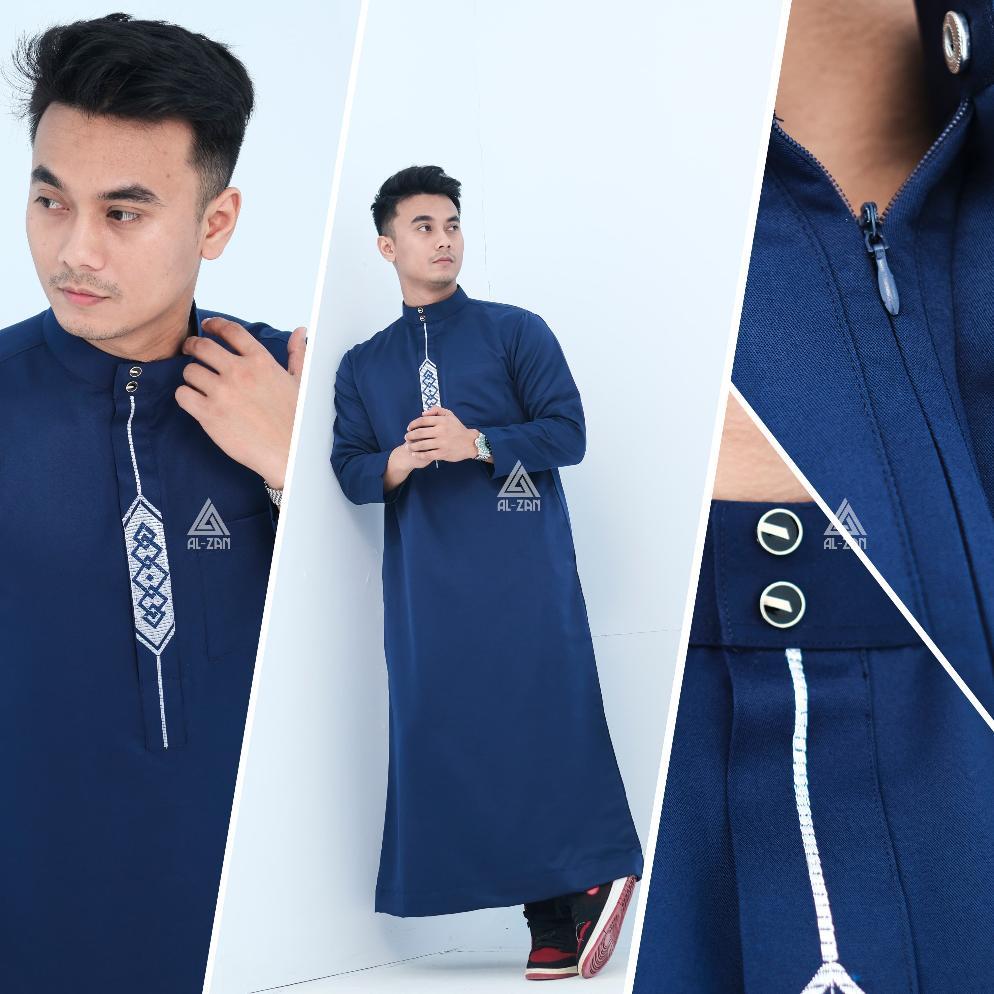 GARANSI JUBAH PRIA MUSLIM GAMIS PRIA MUSLIM LENGAN PANJANG BORDIR JUBBAH DEWASA KATUN TOYOBO HITAM P