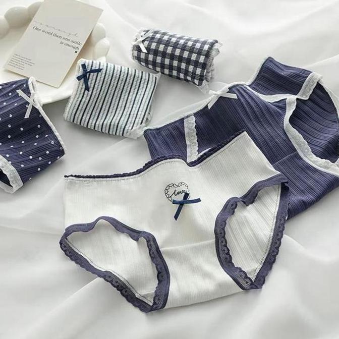 Promo isi 3 6 12 pcs celana dalam wanita import cd cewek renda motif lucu, lembut adem elastis size 