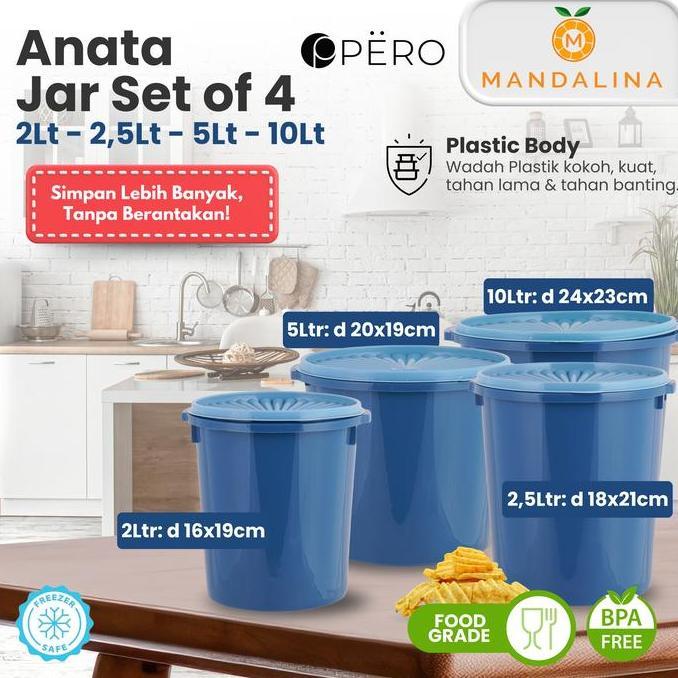 Bisakok- [Celyhome] Pero X Mandalina Anata Jar Set Of 4 / Toples Plastik Set Of 4