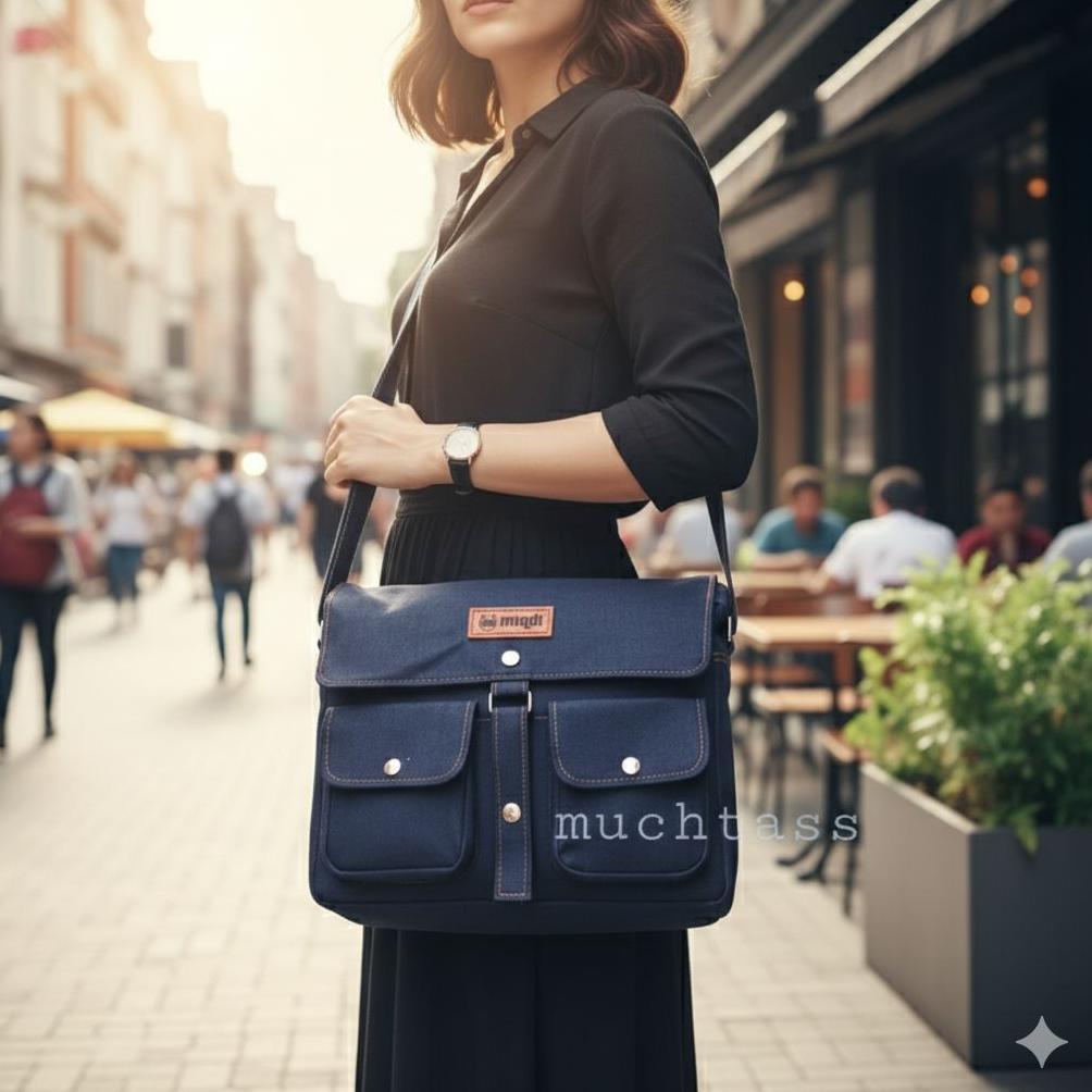sale Tas Selempang Kanvas Tas Pria Selempang  Bahan Jeans Sling Bag Tas Kanvas Denim Tas Sekolah Tas