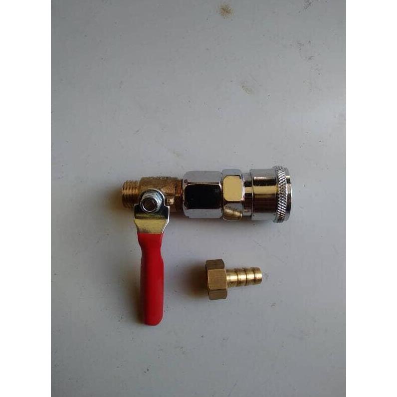 Otoco- Kran Kompresor Bonus Coupler Sf20 Tekiro Sambungan Kompresor 1/4 Hato