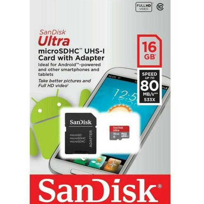 DV101 - SanDisk MicroSD 16GB Class 10 Speed 80MB/s Orisinil