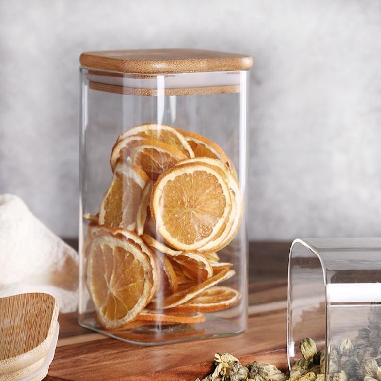 Toples Kaca Tutup Kayu | Toples Kaca Aesthetic | Toples Kaca Kedap Udara | Toples Kaca