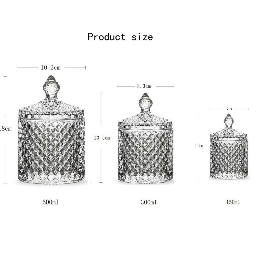 Toples Kaca Kristal Glassware Toples Kue Stoples Permen Motif Wajik Ukuran Besar & Kecil Tempat Maka