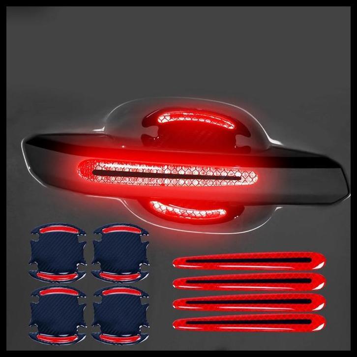 DISKON PAKET OUTER HANDLE MOBIL AGYA AYLA 2017 2021 STIKER REFLEKTIF CARBON 