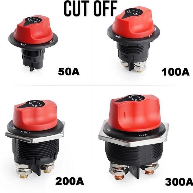 100A Sakelar Pemutus CUT OFF Baterai Mobil Isolator Pemutus Daya