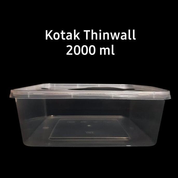 Kotak Thinwall 2000 ml isi 25 pcs/ Kotak plastik thinwall 2000 ml