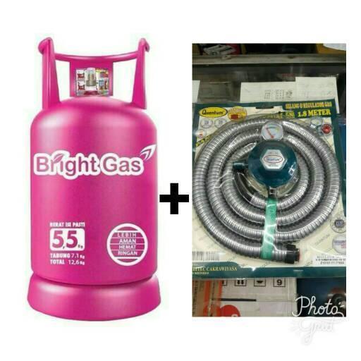 (Terbaru) Tabung Gas 5.5Kg+Isi+Slang Paketan Quantum Bestseller