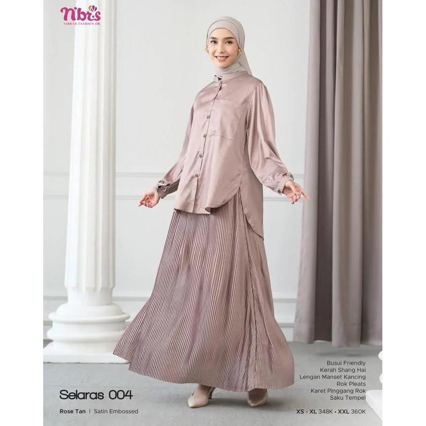 Nibras -  Selaras 004 - Setelan Wanita Dewasa - Atasan Dan Rok Wanita Simple Co