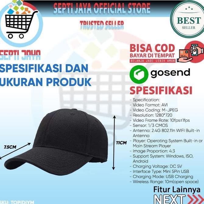 Spy Camera Pengintai Tersembunyi Kamera Topi Hd Wifi Free Memory 8Gb Kualitas Terbaik Harga Termurah