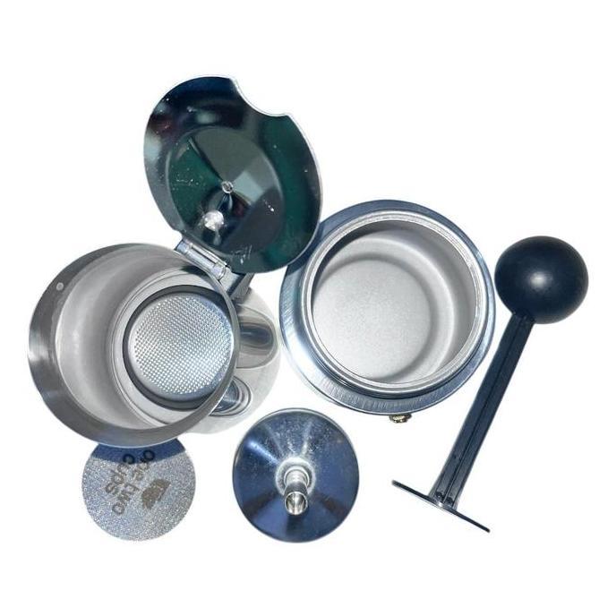 Mokapot stenlis Modifikasi Bertekanan Tinggi dengan filter mesin espresso / Moka pot Modif / Moka po