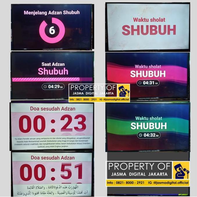 Jasma Versi Spesial Edition Jam Jadwal waktu Sholat Masjid TV LED