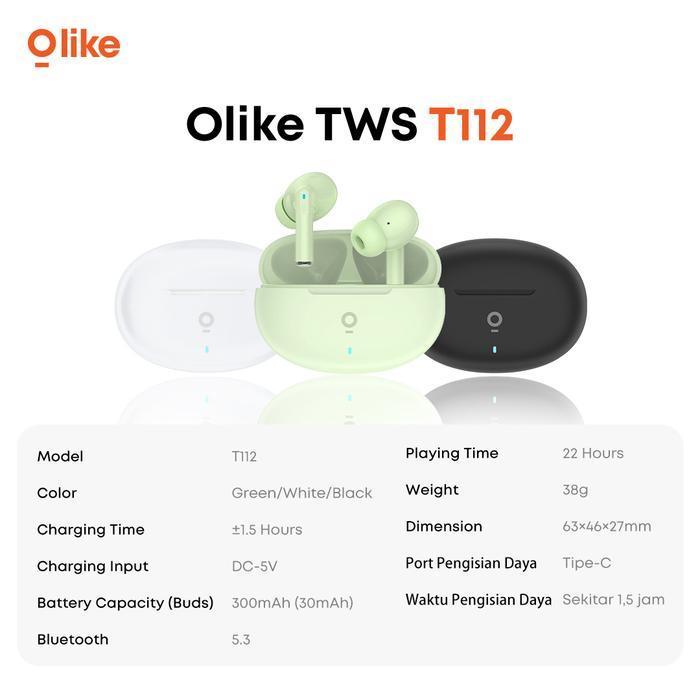 OLIKE Headset TWS True Wireless T112 Earphone Bluetooth V5.3