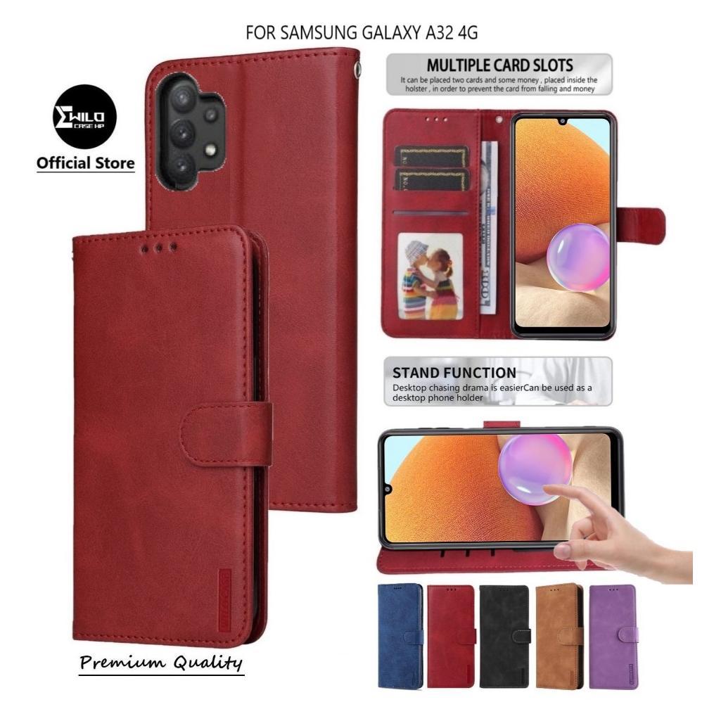 NEW Wilocase For Samsung Galaxy A32 4G Premium Case Flip Wallet Kulit/Casing Dompet Hp