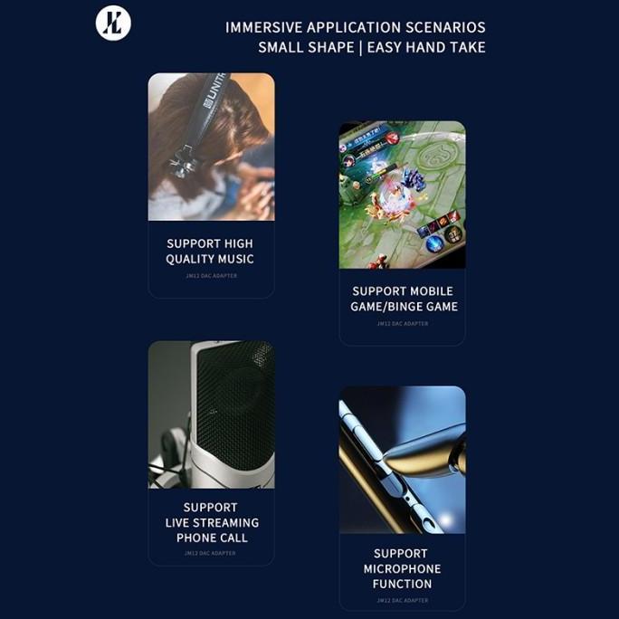 Bisakoya- Jcally Jm12 Kto2H20 Dac Chip Silver Plated Dac Type C To 3.5Mm Adapter