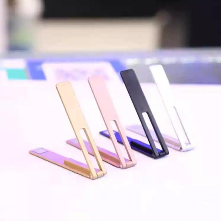 NEW PRODUCT Tipis Banget STAND Stainless METAL HOLDER HP Ultra-Slim Phone Stand Self-Adhesive Foldin