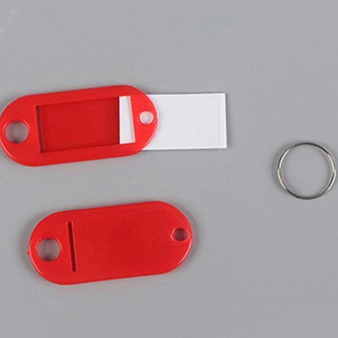 Gifme- Gantungan Kunci Label Nama Key Ring Plastik Name Tag Keychain Personalisasi Penamaan Kode Bar