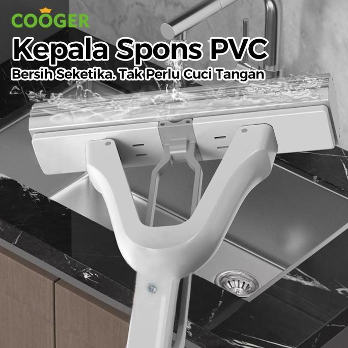 Kirimyaa- Cooger Sponge Mop Alat Pel Busa Peras Lipat Otomatis Pel Spons Pva 33Cm 3S Cepat Lunak Pel