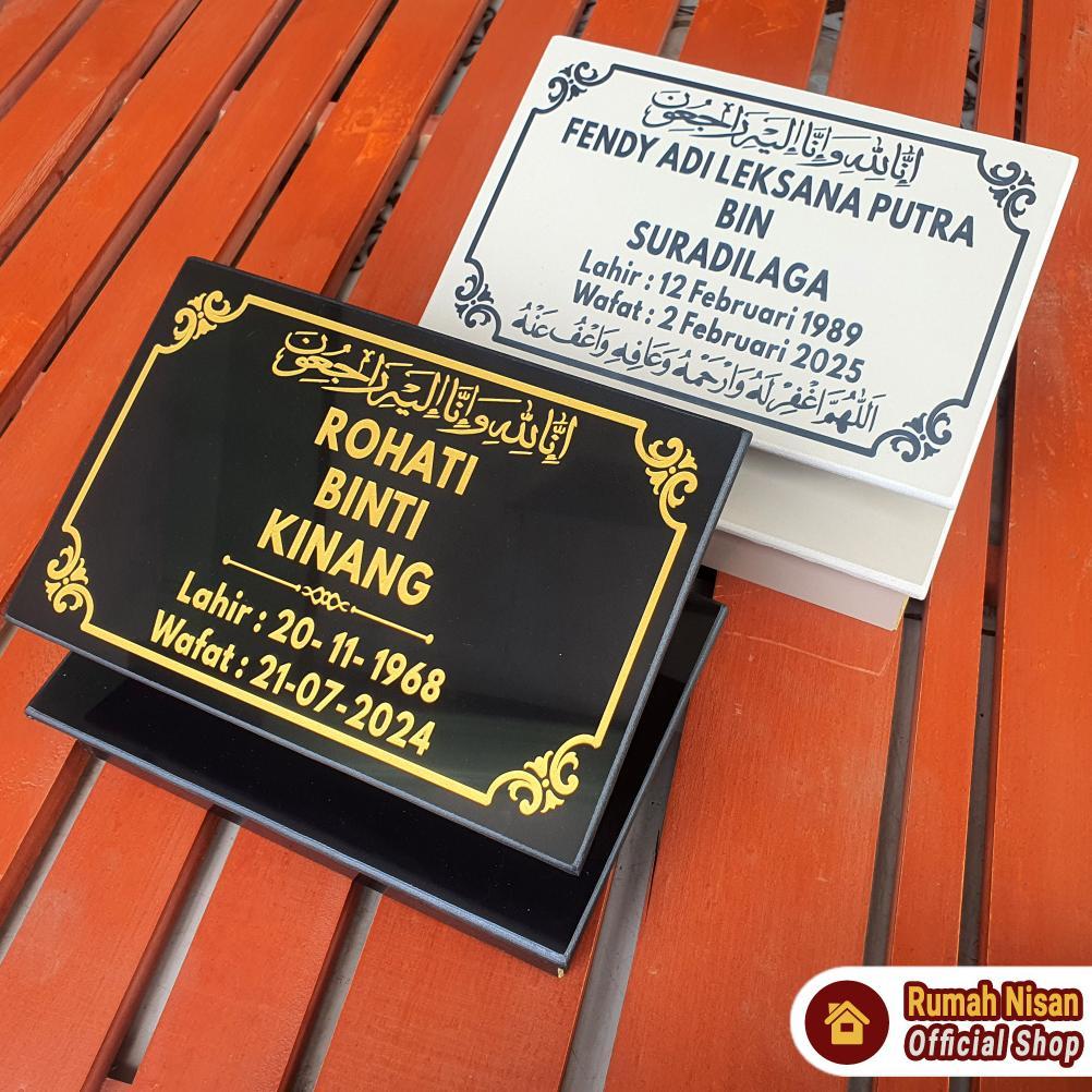 [HX] RUMAH NISAN - BATU NISAN PUTIH/HITAM GRANIT/KRAMIK 20x30 MURAH