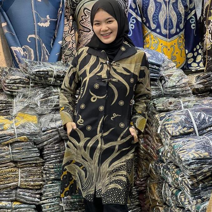Batik Tunik Bahan Doby Semi Sutra Premium Co