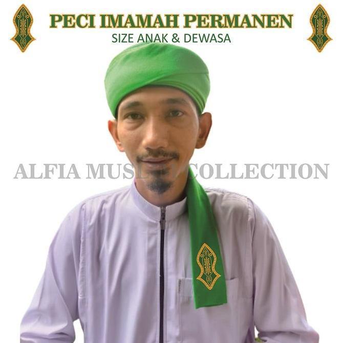 Bagusbanget- Peci Imamah Permanen Sorban Imamah Panjang 3 Meter Size 1-10 Hitam Putih Hijau Model Ra