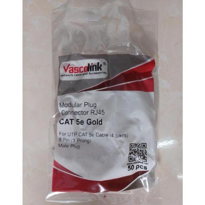Wizard- Konektor Rj45 Cat5E Gold 50Pcs Vascolink