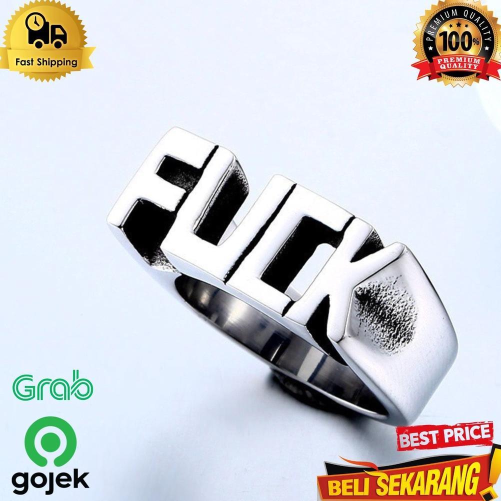 OFFICIAL Cincin pria fashion casual FUCK men ring silver signet gothic ,/ cincin pria / cincin fashi