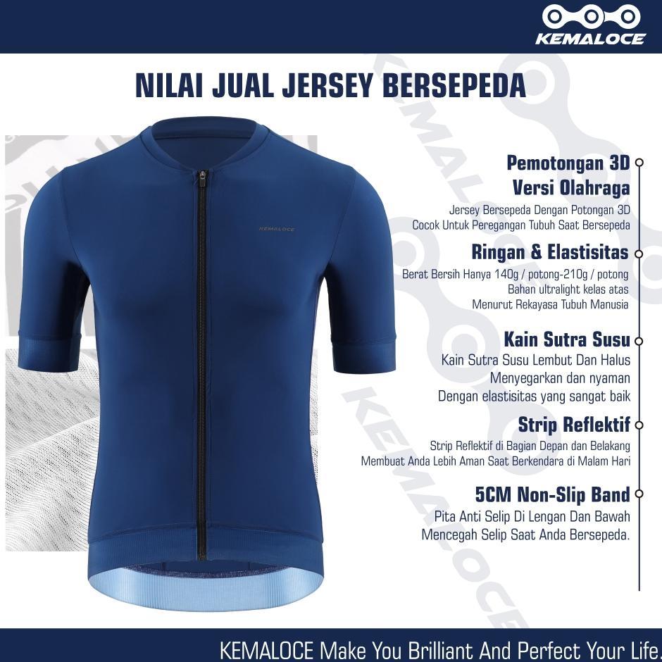 hot deals kemaloce jersey sepeda pria gowes roadbike lengan pendek bernapas jersey hitam&biru&putih&