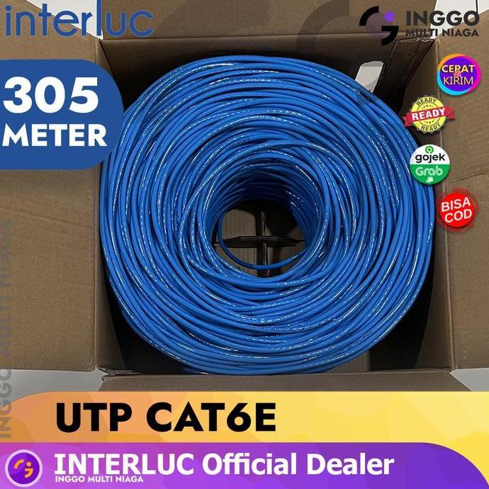 Wizard- Kabel Lan Interluc Utp Cat6 305 Meter Biru Blue High Quality