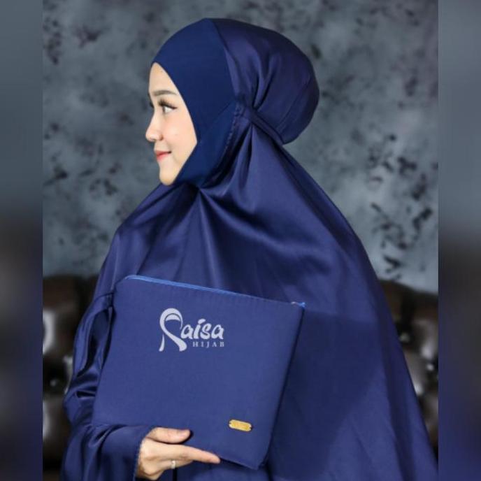 Mukena Satin Silk Premium Set Prayer Exclusive Size Jumbo Tutup Dagu  Bawahan Hitam Mewah Panjang Ka