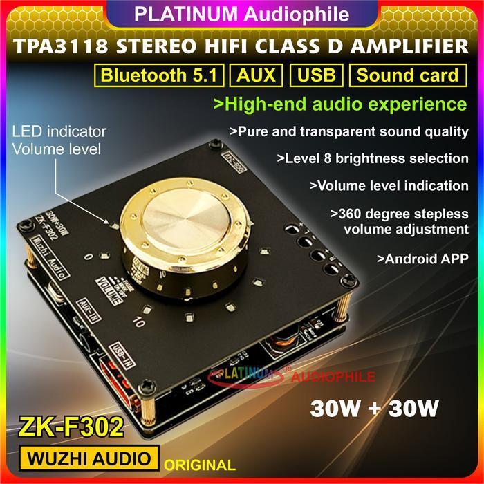 TPA3118 Amplifier Class D Bluetooth 5.1 Hifi Stereo 2X 30W ZK-F302