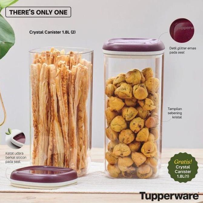 Tupperware crystal canister toples kue cristal Original