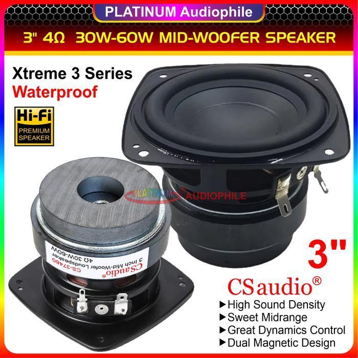 Speaker 3 inch Mid-Woofer Fullrange 3" 4 ohm 30W 60W Xtreme 3 DIY Boombox CS-37460