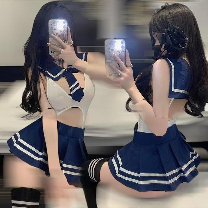 Grosir Lingerie Sexy Wanita Seragam Sekolah Jepang Sexy Hot F384