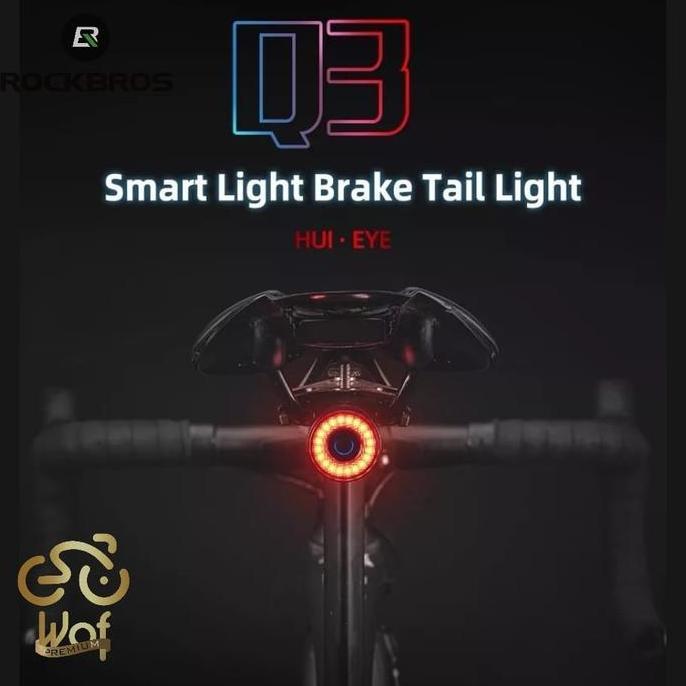 Rockbros Q3 Smart Lamp Bike Brake Tail Light Lampu Sepeda Sensor Rem